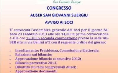 San Giovanni Suergiu – Assemblea Auser comunale