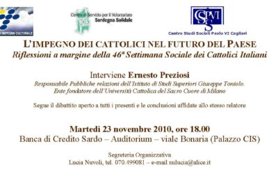 Cagliari – L’impegno dei cattolici nel futuro del Paese