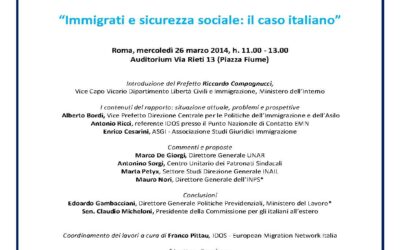 Roma – Immigrati e sicurezza sociale: il caso italiano