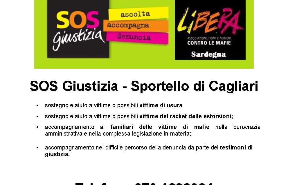 SOS Giustizia: apertura e riferimenti Sportello di Cagliari
