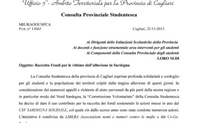 Emergenza Sardegna 2013 – La mobilitazione degli studenti