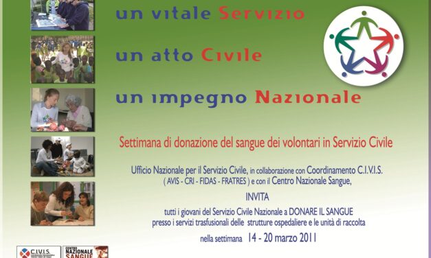 Settimana di donazione del sangue dei giovani in servizio civile