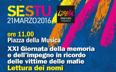 Sestu – Oltre tremila giovani e volontari attesi alla Giornata in ricordo delle vittime di mafia