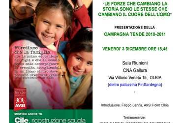 Olbia – Presentazione Campagna Tende 2010-2011 dell’ASVI