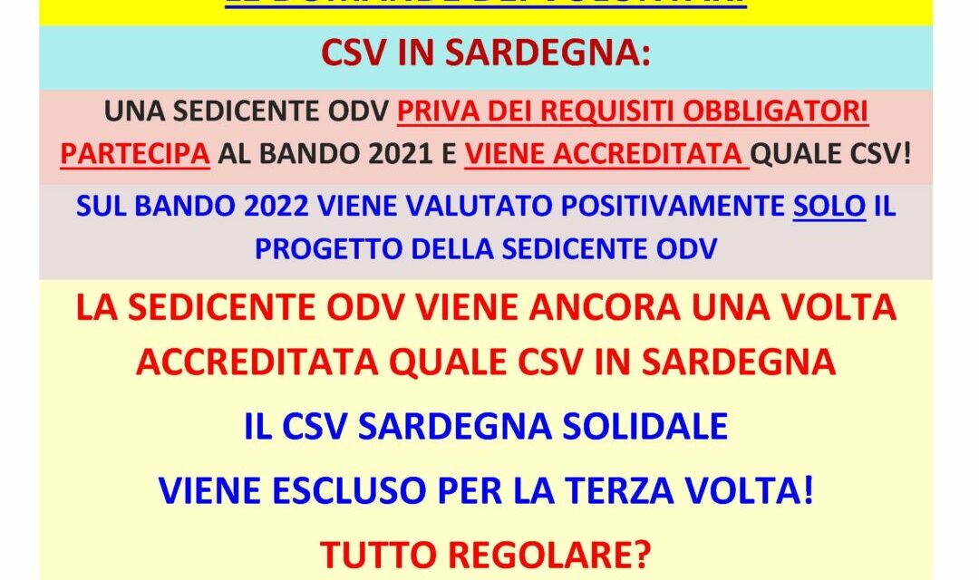 LE DOMANDE DEI VOLONTARI N. 7: TUTTO REGOLARE? NO!