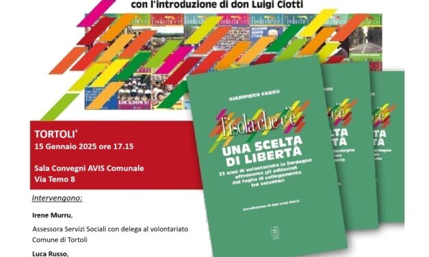 TORTOLI’ – PRESENTAZIONE DEL LIBRO DI GIAMPIERO FARRU “L’ISOLA CHE C’È. UNA SCELTA DI LIBERTÀ”